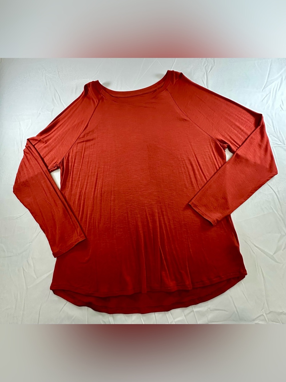 Time and Tru Women's Long Sleeve Red Boatneck Top